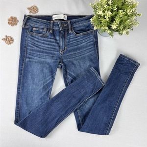 Abercrombie & Fitch Super Skinny Jean Sz 2 Ankle Cropped Low Rise Stretc…